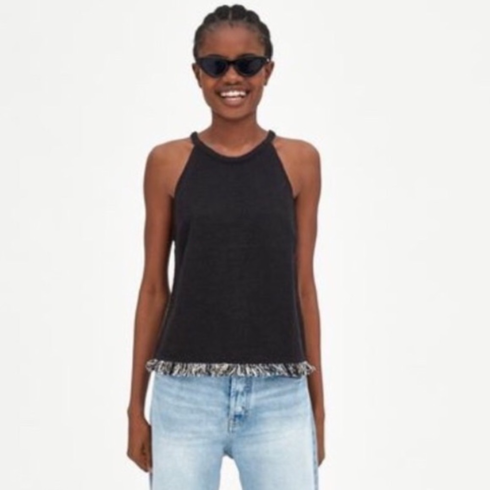 Zara NWT tweed tank top